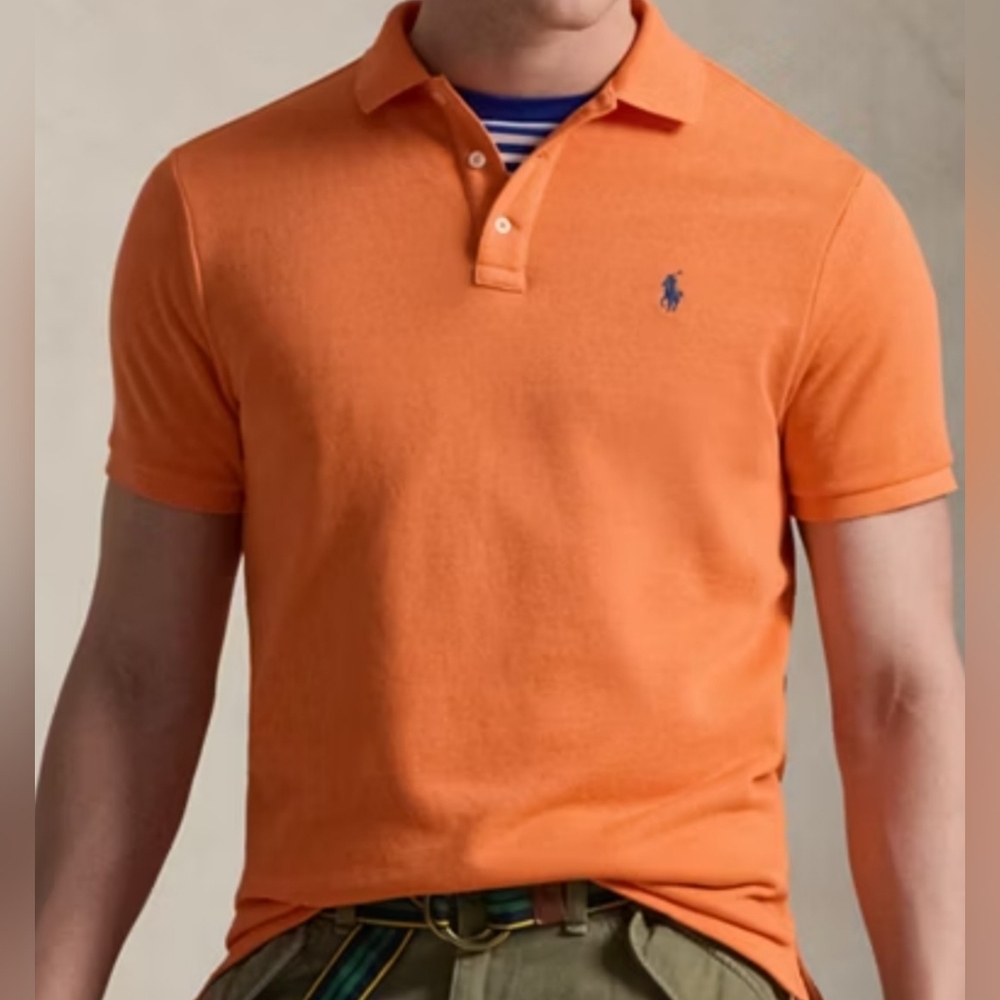 Polo Ralph Lauren Men's Orange Short Sleeve Polo Shirt Size Large Classic Fit